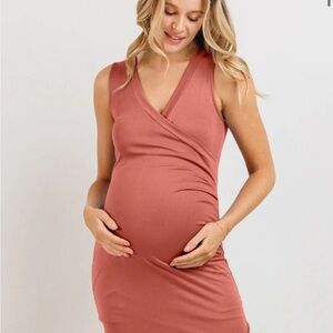 Vneck Ruched maternity dress